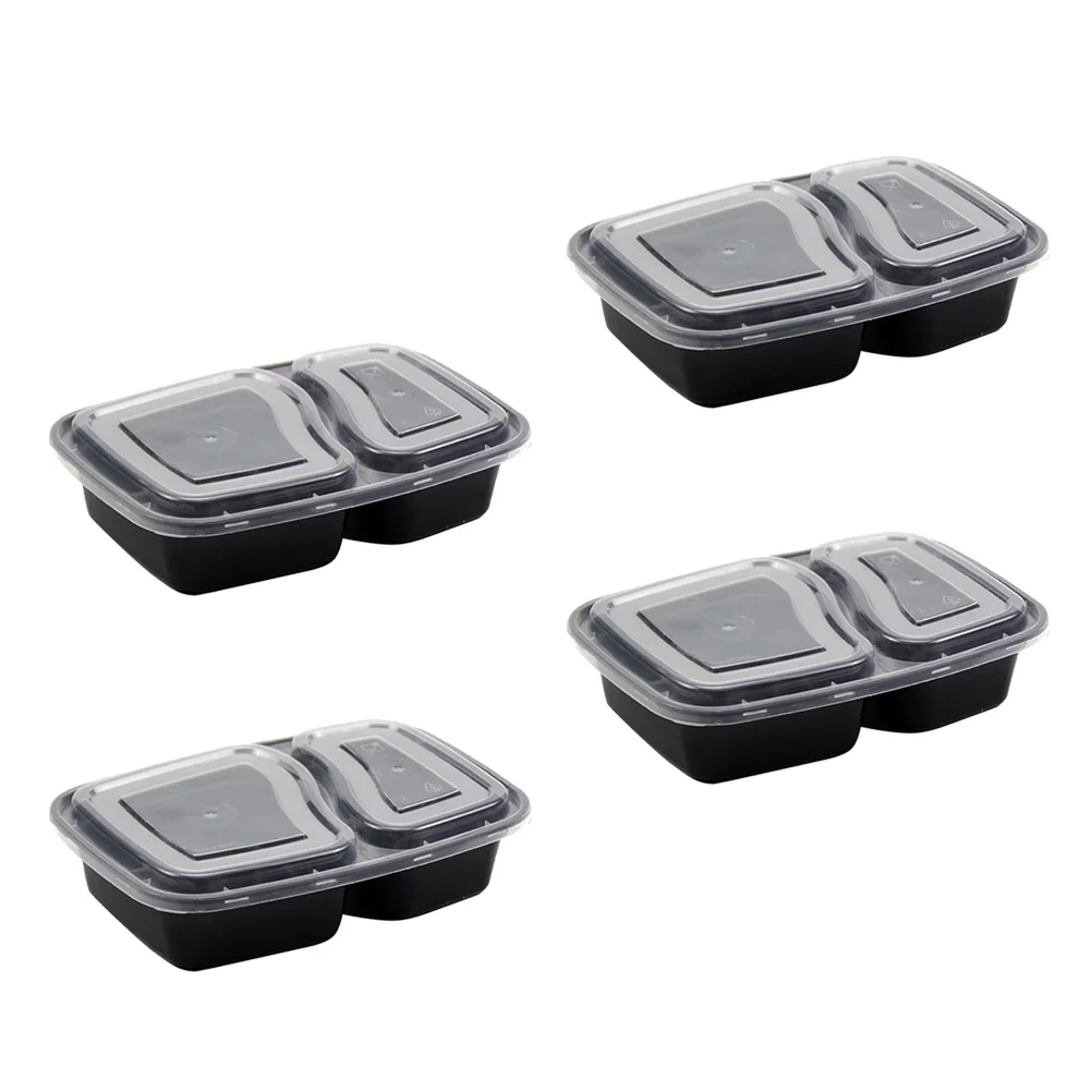 

20 pcs Meal Plan Containers Meal Prep Containers Plastic Packing Boxes 2 Compartment Food Containers