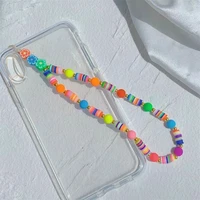 ins style acrylic flower color gradient handmade irregular beaded exquisite lanyard mobile phone chain female accessory jewelry