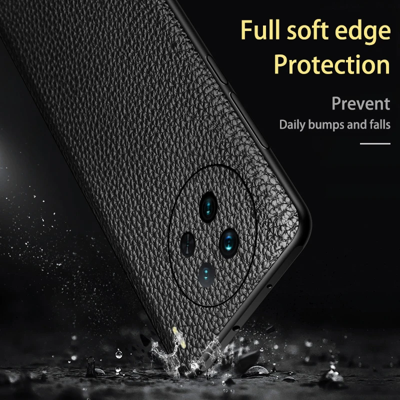 Funda for vivo x90Pro plus Genuine Leather Phone Case For vivo X90 X70 X50 X60 Pro plus X80pro Cover Lychee print phone case enlarge