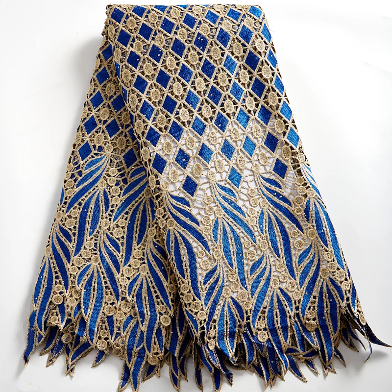 Нигерийская кружевная ткань 2024 высокое качество 5 ярдов белая гипюровая