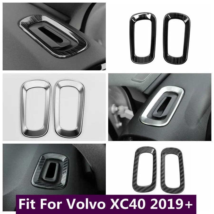 

Dashboard Air Conditioner AC Vent Outlet Decoration Cover Trim Fit For Volvo XC40 2019 - 2023 Silver / Black Brushed Accessories