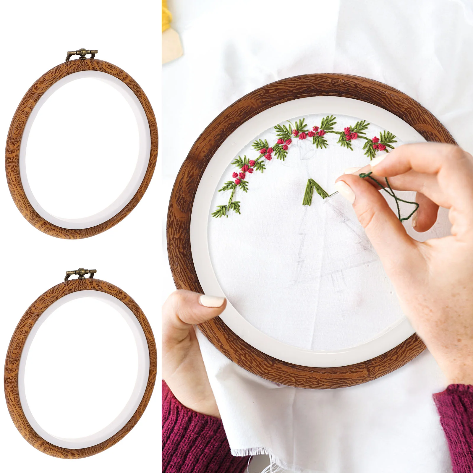 

Embroidery Hoop Circle Hoops Frame Ring Crosswood Needlepoint Craftholder Sewing Small Imitated Pendant Forsupplies Display