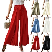 women wide leg pants pleated high waist casual fashion long ladies elegant trousers loose streetwear workout summer chic clothes