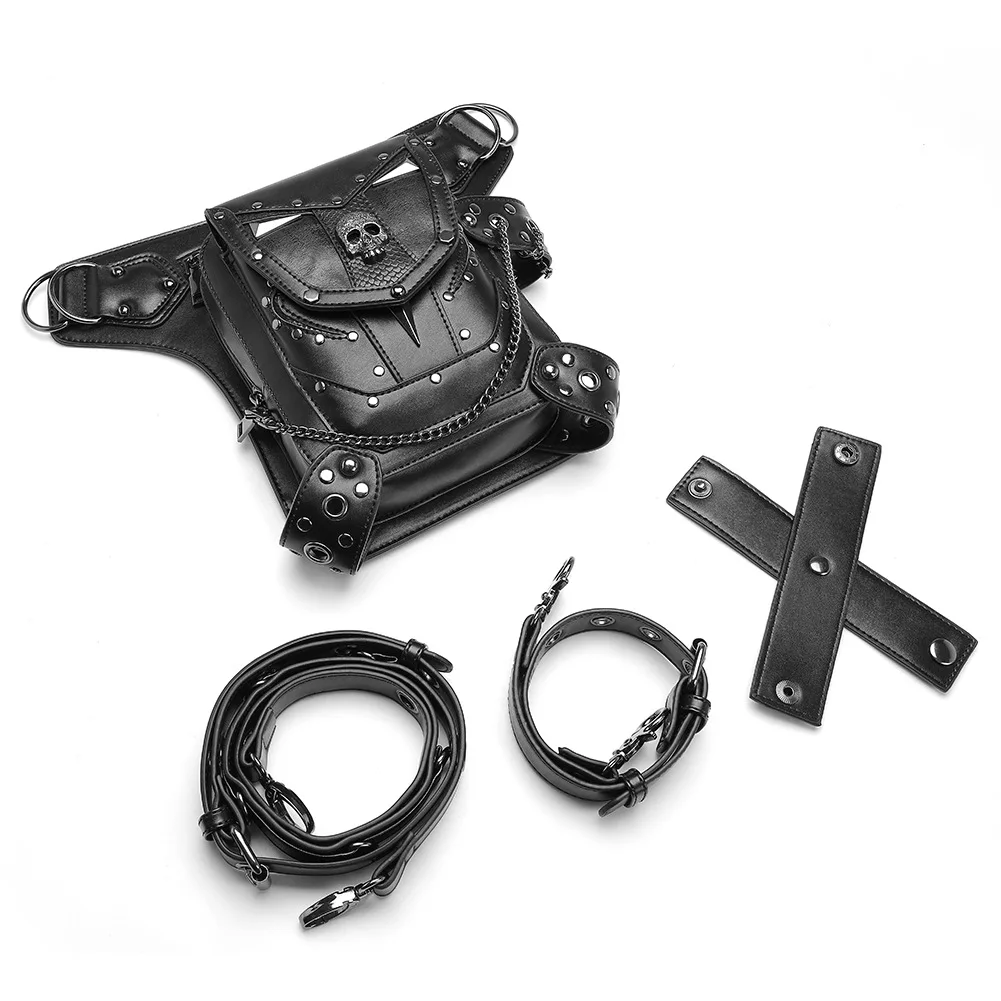 Women Steampunk Waist Leg Bag Men Victorian Leather Crossbody Bag Motorcycle Thigh Hip Belt Pack Skull Messenger Shoulder Bags