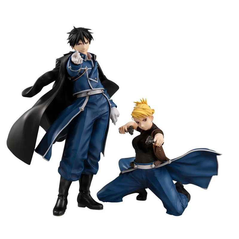 

Japanese Original Anime Fullmetal Alchemist Megahouse GEM Riza Hawkeye Roy Mustang Action Figures Model Toys Gifts For Children