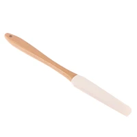 scraper durable wood handle utensil spatula cream butter removable silicone bakery tools home baking accessories