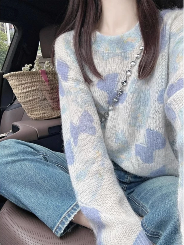 Французские милые тонкие свитера с круглым вырезом и длинными рукавами