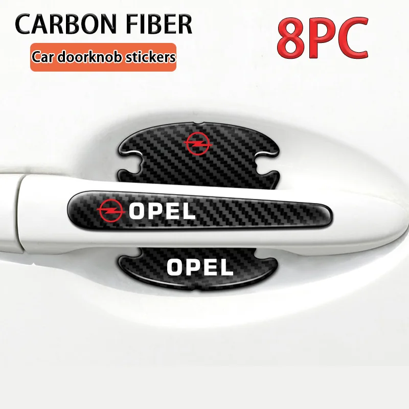 

8 шт., Защитная Наклейка на дверную ручку автомобиля из углеродного волокна для Opel Astra J Insignia Astra H G K Corsa D C Zafira B Insignia, аксессуары