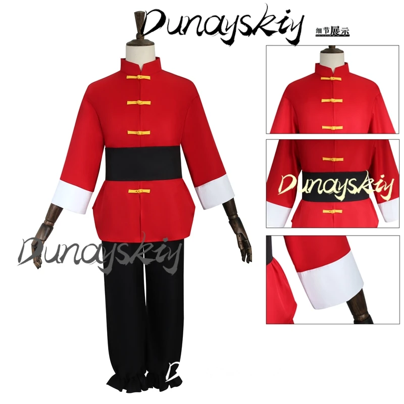 Аниме Ranma 1/2 Saotome Косплей Костюм Розовый Парик Красная Униформа Для Женщин Мужчин