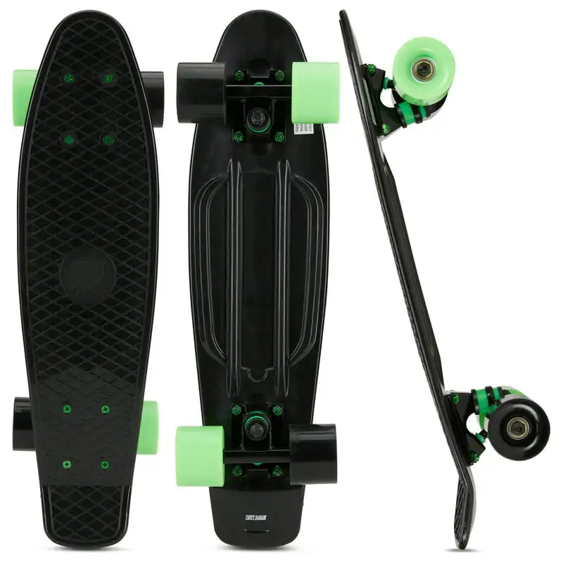 

Tony 22" Mini Skateboard, Penny Style Cruiser Skateboard for Kids and Beginners, Black