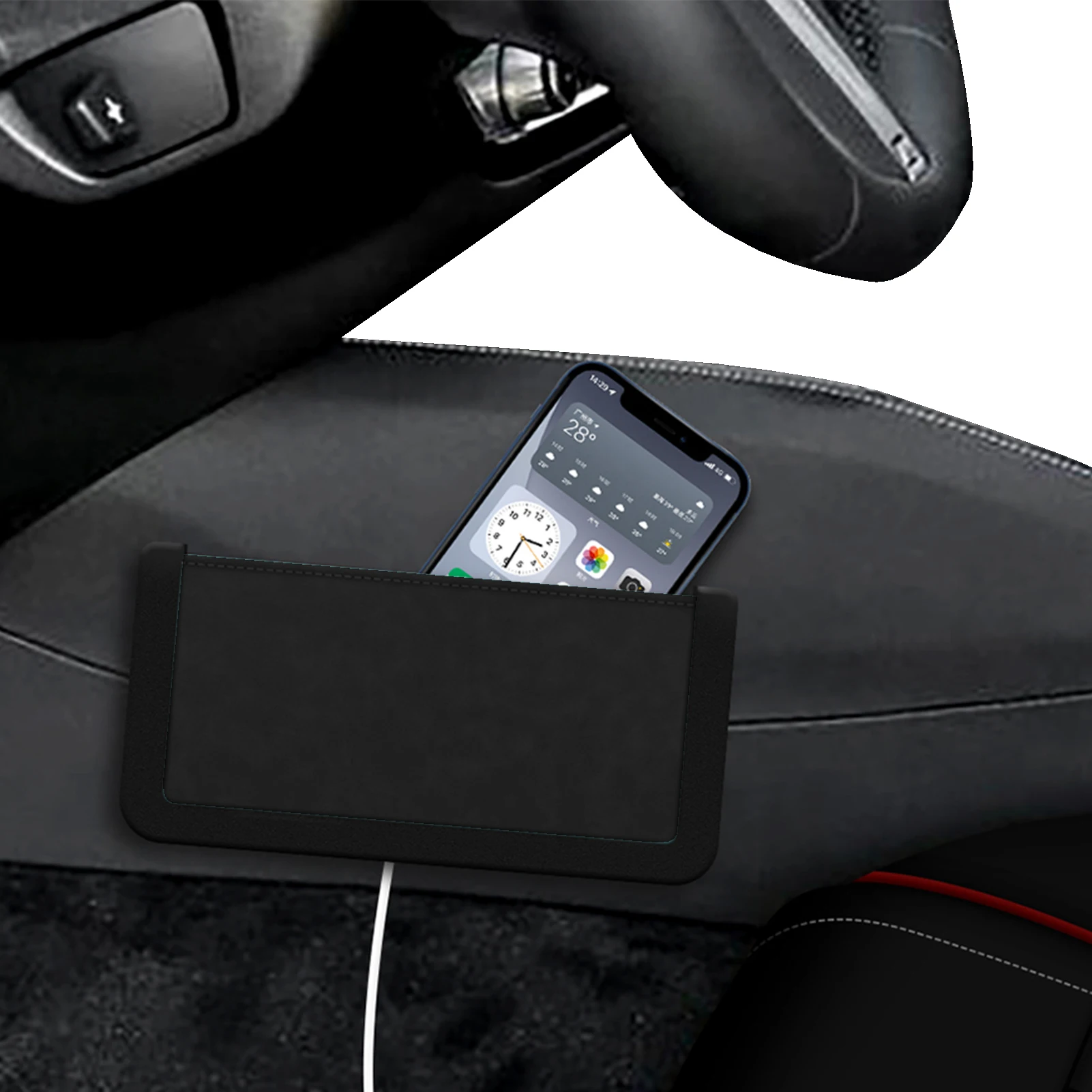 

Car Console Side Organizer Car Side Pockets Leather Car Console Side Organizer Car Side Gap Storage Box For Keys Cards Wallets