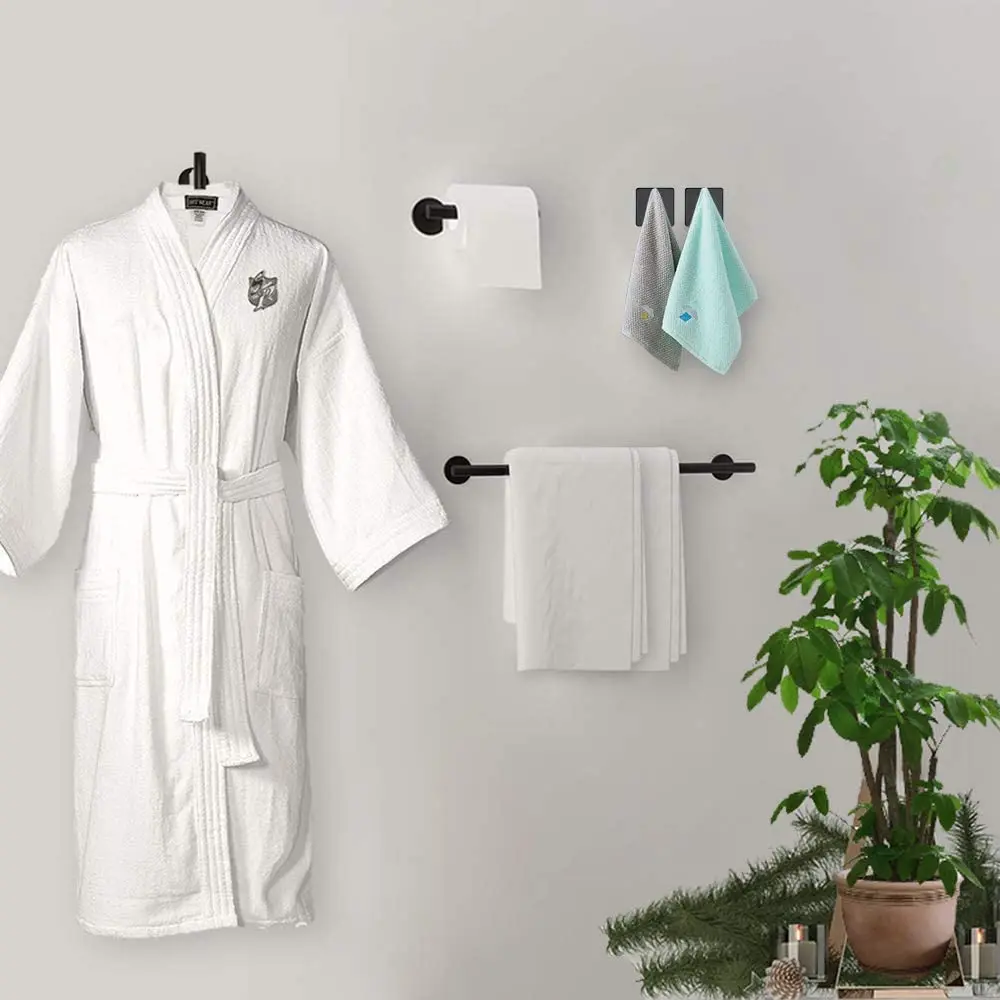 

Wall Hook Stainless Steel Clothes Hanging Hooks Matte Black 3M Adhesive Key Towel Holder for Bathroom Kitchen