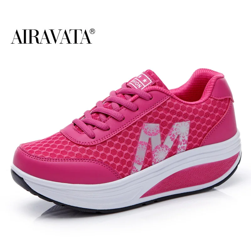 Women Chunky Shoes Shake Sneakers Height Increasing Mesh Breathable Cushioned Sneakers 3 Colors