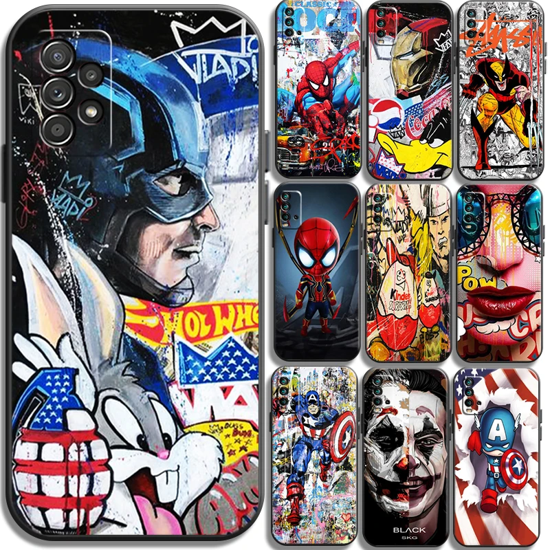 

Marvel Avengers Phone Cases For Xiaomi Redmi Note 10 10S 10 Pro POCO F3 GT X3 GT M3 Pro X3 NFC Carcasa Back Cover Funda
