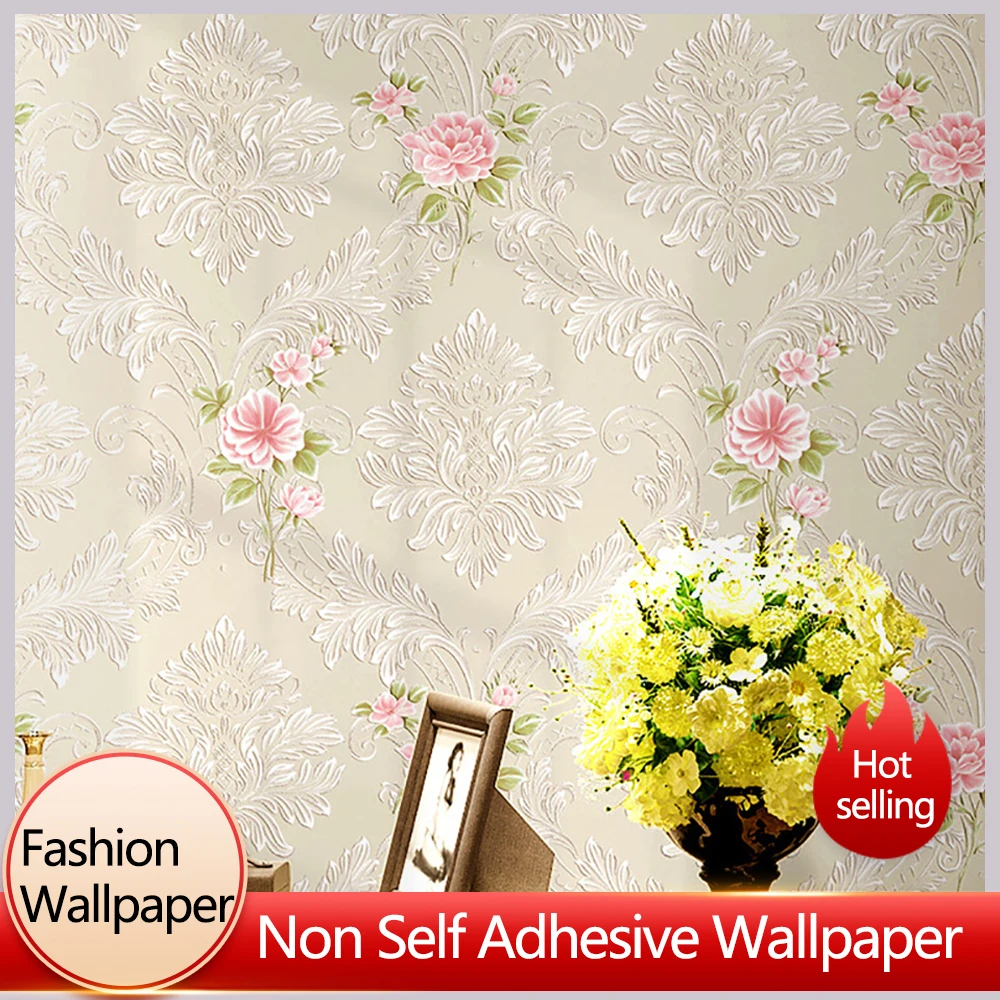 

Обои из нетканого материала в Корейском стиле с изображением сельской розы, украшение для комнаты, 3D обои для украшения комнаты, спальни, св...