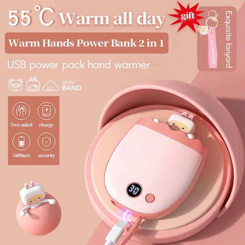 

2022 мини-грелка для рук с зарядкой от Usb, электрический обогреватель для рук 2-в-1, электрические грелки для рук для девочек, зимние рождественс...
