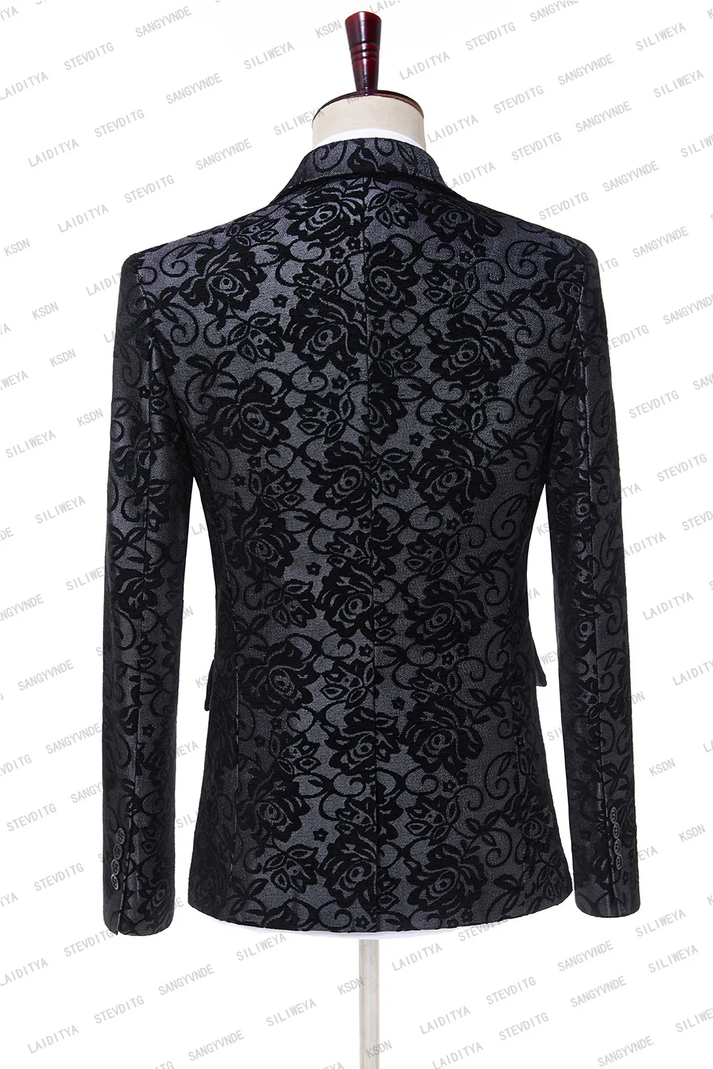 Новинка 2023 черный цветочный свадебный смокинг SILIWEYA для жениха 2 предмета (пиджак +