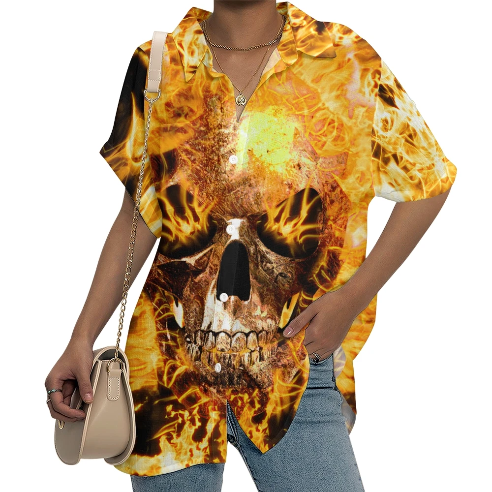 

Женское платье-рубашка на пуговицах, модное удобное платье желтого цвета с длинным рукавом и черепом, весна-лето