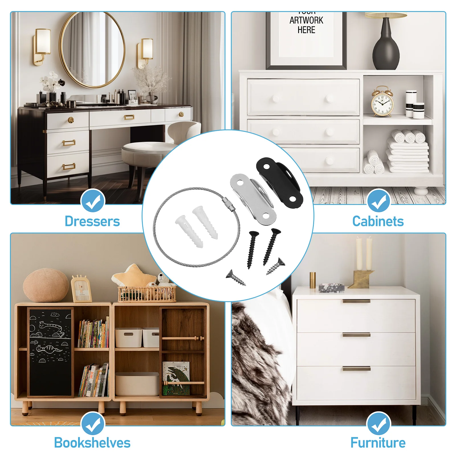 2 шт. устройство для защиты детей защита от падения анкеры шкафа мебель настенный