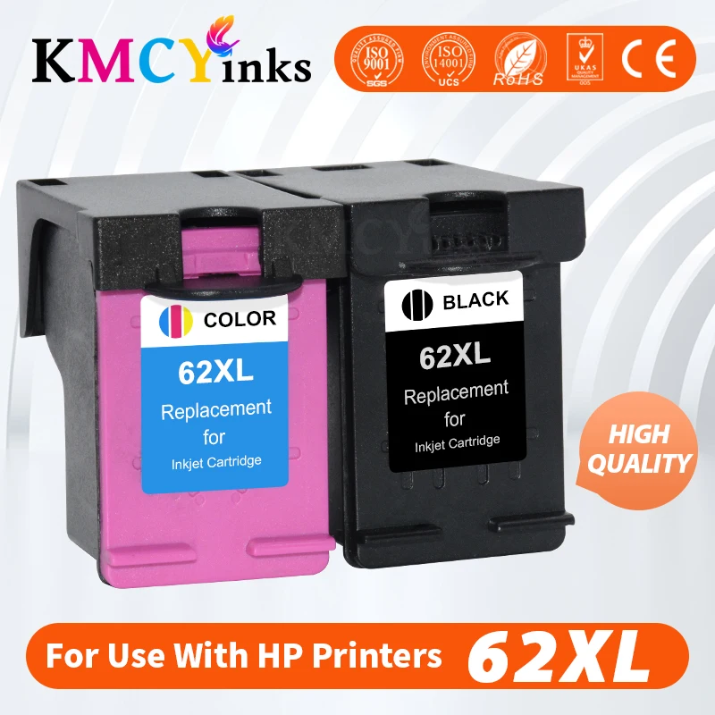 

KMCYinks Ink Cartridge 62XL compatible for hp 62 xl hp62 for HP Envy 5540 5640 7640 5646 5541 5740 5742 5745 200 250 printer