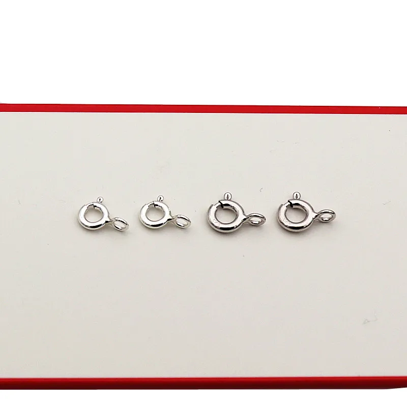 Clasp Spring Hook Solid 925 Sterling Silver with Closed Jump Ring 5mm 6mm DIY for Necklace Bracelet Accessories Supplies Finding