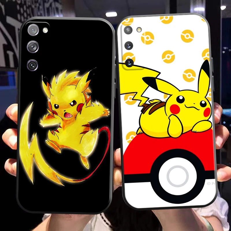 

Anime Pokemon Pikachu Phone Case For Samsung Galaxy S21 S20 Plus Ultra FE 5G Funda Carcasa Soft Liquid Silicon TPU Coque