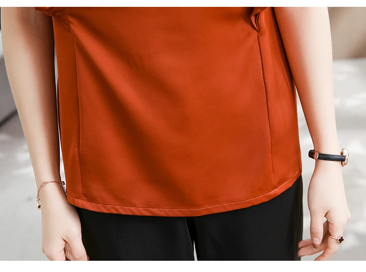 Элегантная однотонная Свободная рубашка с коротким рукавом элегантная простая