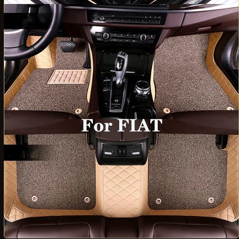 

High Quality Customized Double Layer Detachable Diamond Pattern Car Floor Mat For FIAT Croma 126p X1 9 Abarth 595 Ducato