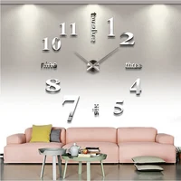 DIY Arabic Numerals Wall Clock Watch Clocks DIY Acrylic Mirror Stickers Living Room Quartz Needle Europe Horloge