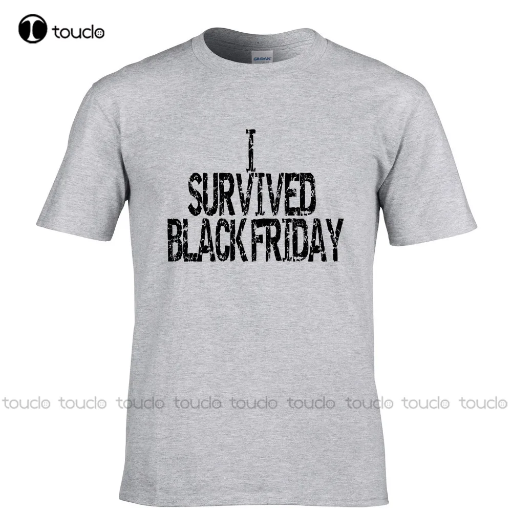 

New Fashion Design Male Tee Shirt Designing I Survived Black Friday Printed Slogan Quote Design Premium Mens T-Shirt Tee Xs-5Xl