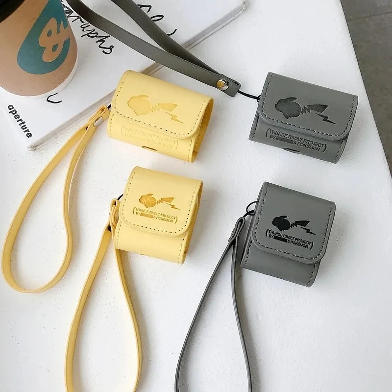 

Pikachu Pokémon Leather For AirPods 3 1 2 Pro Protector Cover Leathers Ricks Luxury Box For Air Pods 2 3 Wireless Earphone Cases