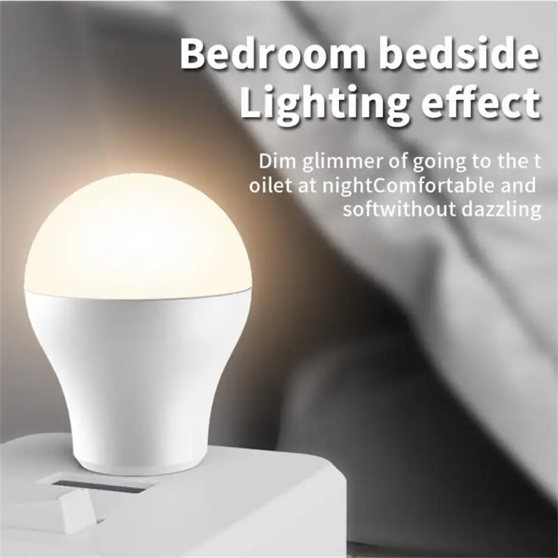 

Mini LED Light Portable Night Light Small Round Computer Power Book Bedside Bank Light Kid Baby USB Charging Lighting Home Tools