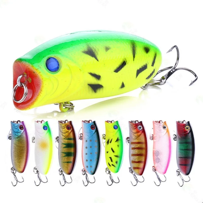 

1Pcs 3D Eyes Fishing Lure 6cm 10g 8# Hooks Pesca Fish Lifelike Popper Lures Wobbler Isca Artificial Hard Bait Swimbait