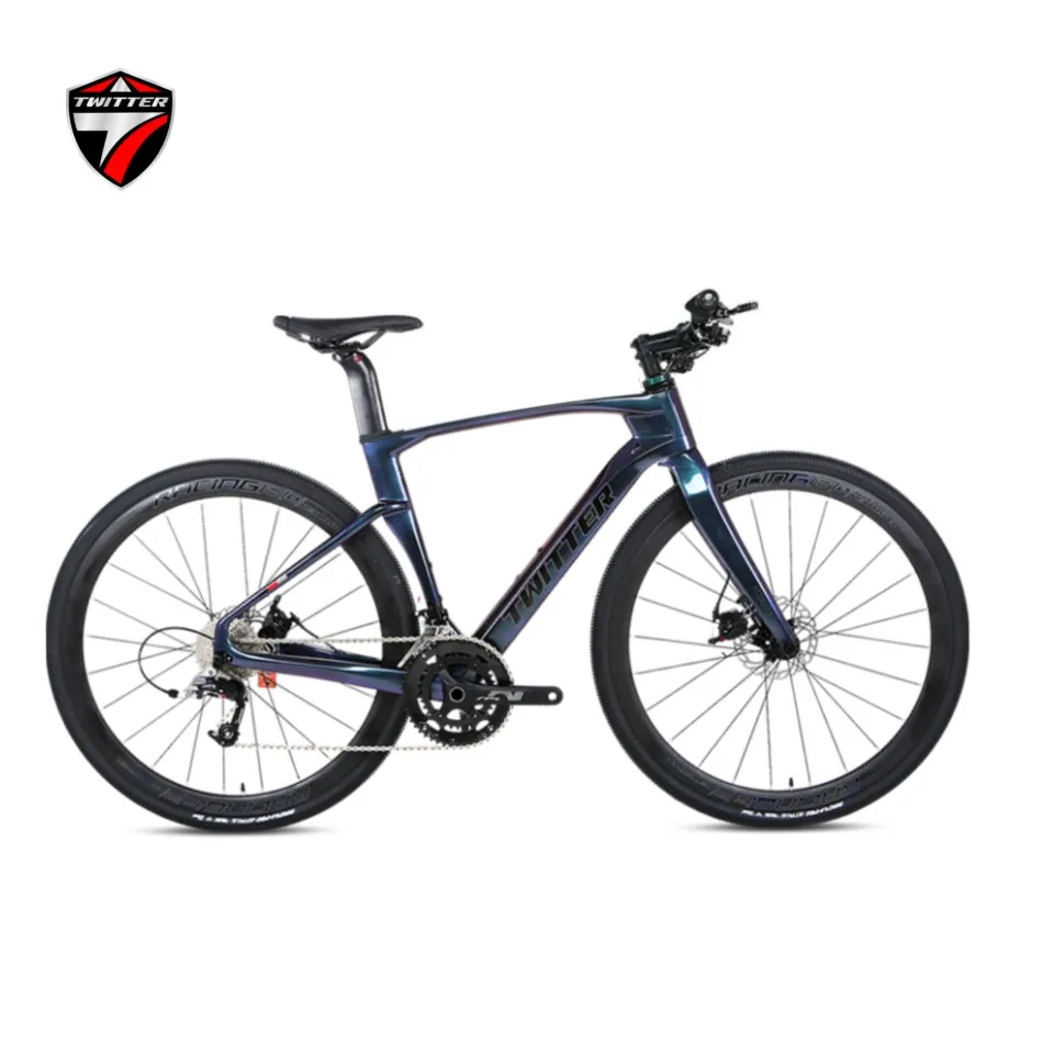 

TWITTER-Carbon Fiber Road Bicycle, Gravel Bike, Internal Line, Oil Disc Brake, 700 x 40C Wheel Set, RS-24S, V3, T900