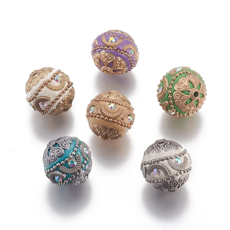 

5pcs 20mm Handmade Indonesia Beads Loose Spacer Charm Beads for Jewelry Making Bracelet Necklace Craft Supplies 20x19.5mm