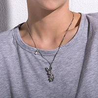 jewelry cute rabbit pendant necklaces for men and women hip hop personality necklaces