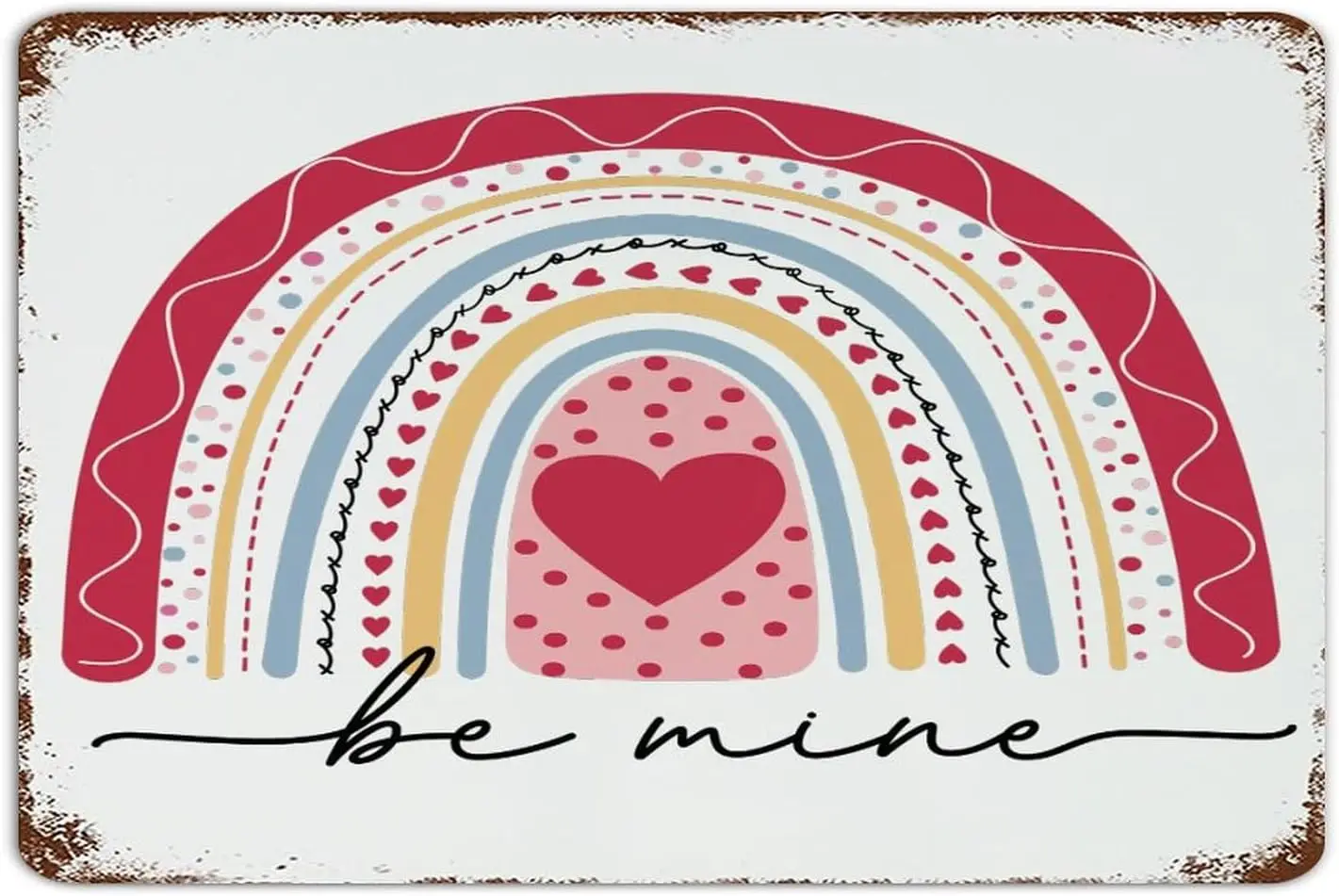 Be Mne Red Hert 812 nch Metl Tn Sgn Персонализированный Lvng Room Lounge Outdoor Mn Cve Decor Sgns Colorful Rnbow Vlentnes Plque