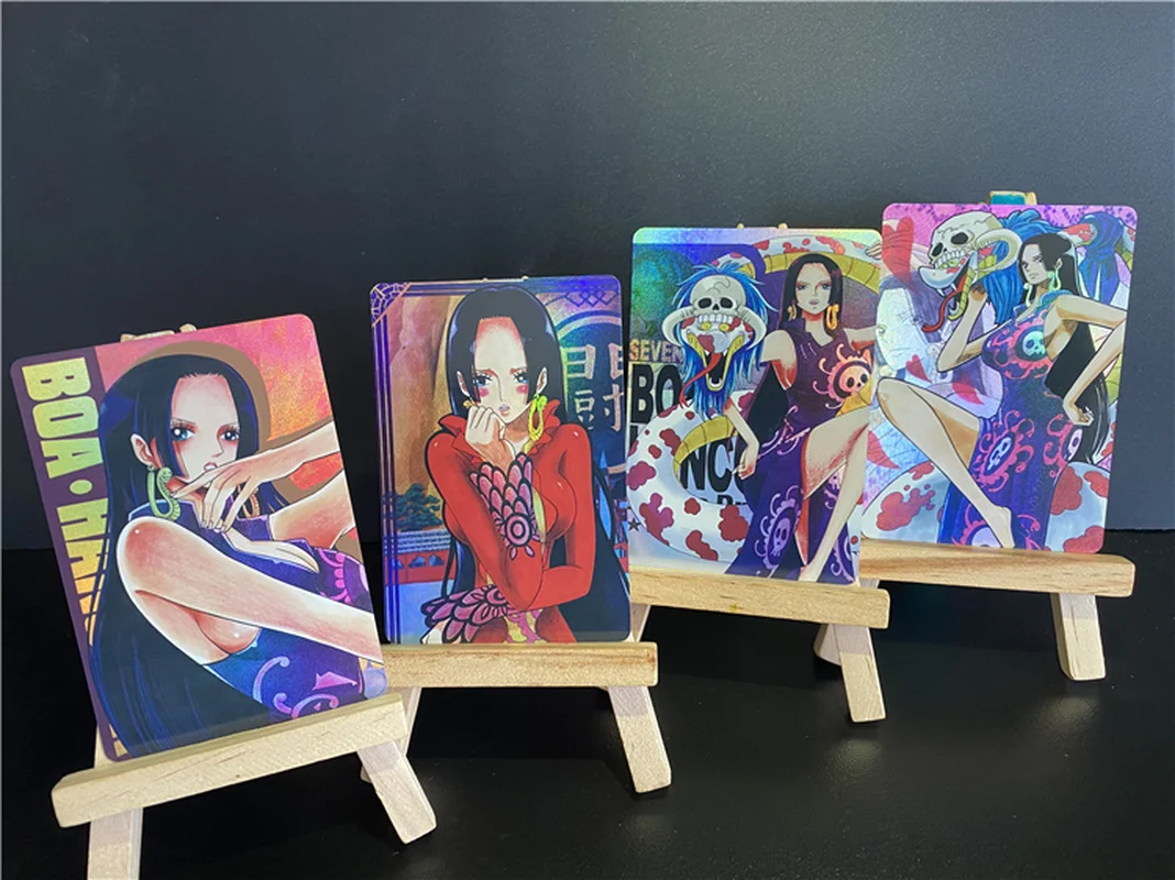 

10pcs/set One Piece Boa Hancock Shirahoshi Original Repaint Refraction Hobby Collectibles Game Anime Collection Cards