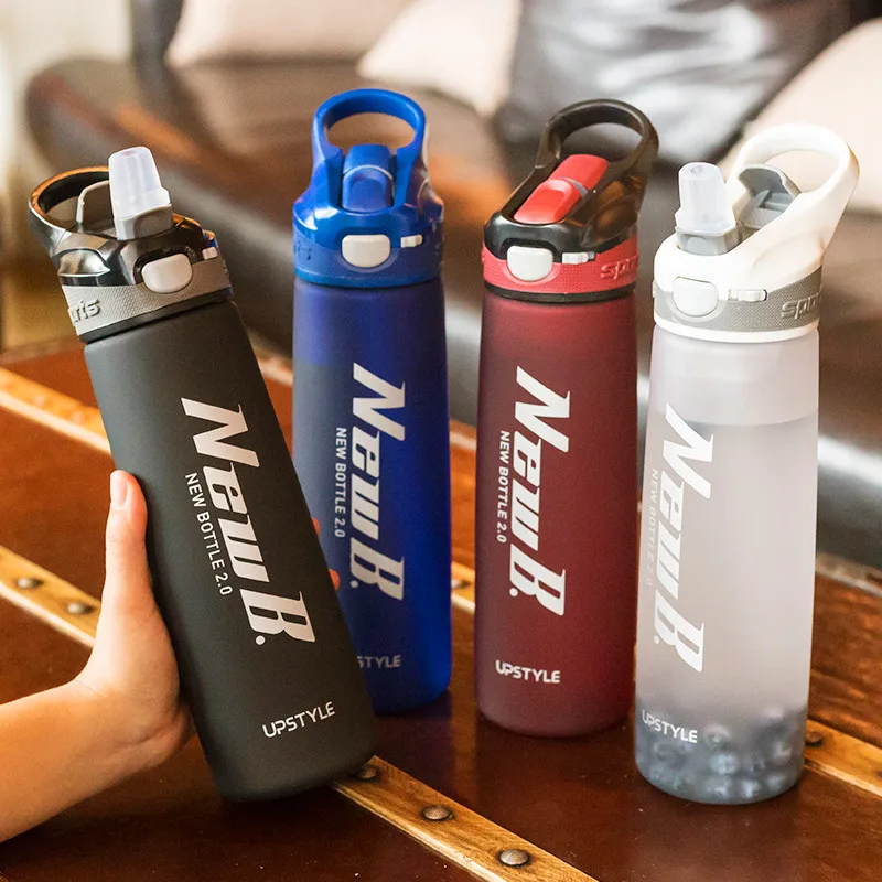 

750ml High Quality Tritan Material Water Bottle With Straw Gym Fitness Drinking Bottles Sports Shaker Waterbottle BPA Free