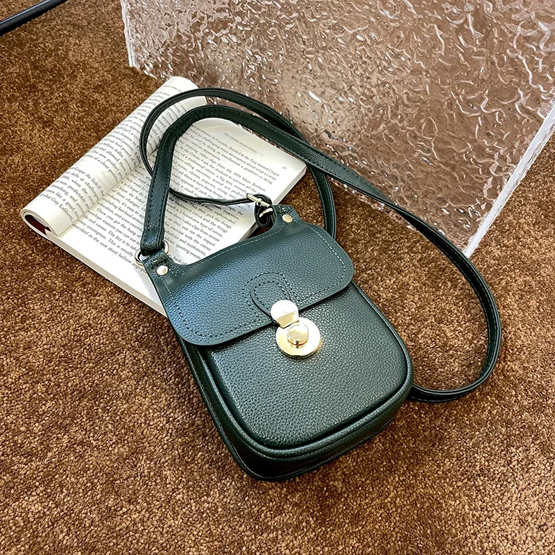 

New Mini Women's Bag Flap Handbag and Purse Solid Color PU Shoulder Bag Crossbody Bag Lady Satchel Mobile Phone Bags for Women