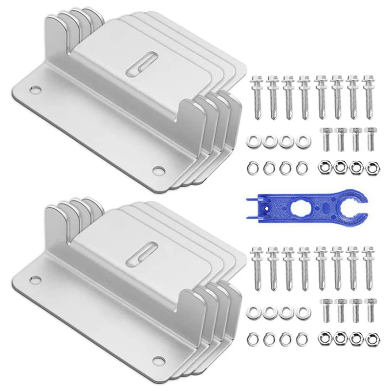 

24Pcs Solar Panel Mounting Z Brackets With Nuts And Bolts For RV Camper Boat Wall And Other Off Gird Roof Installation