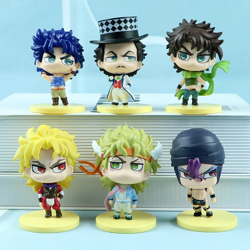 

6Pcs Anime JoJo's Bizarre Adventure Action Figure Jonathan Joestar Dio Brando Joseph Joestar Kawaii Doll Collectible Model Toy