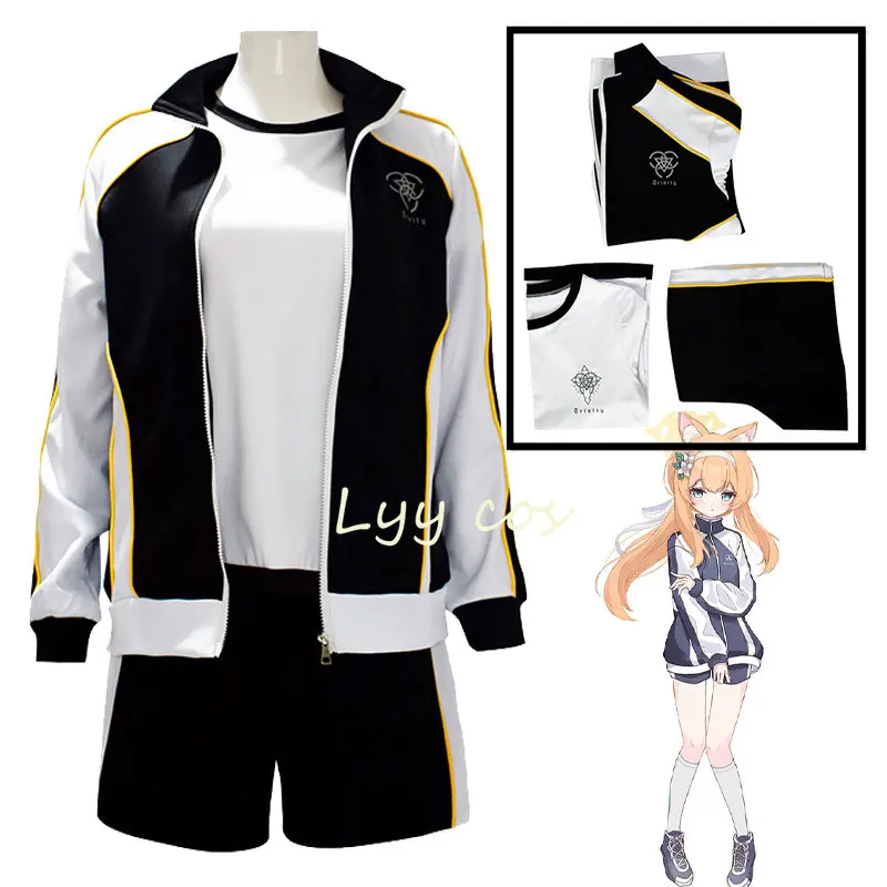 

Костюм для косплея в стиле аниме голубой архив, йочи, Мари ханекава, хасуми, женская спортивная одежда, униформа на Хэллоуин, искусственная кожа, пальто, топ, шорты, костюм