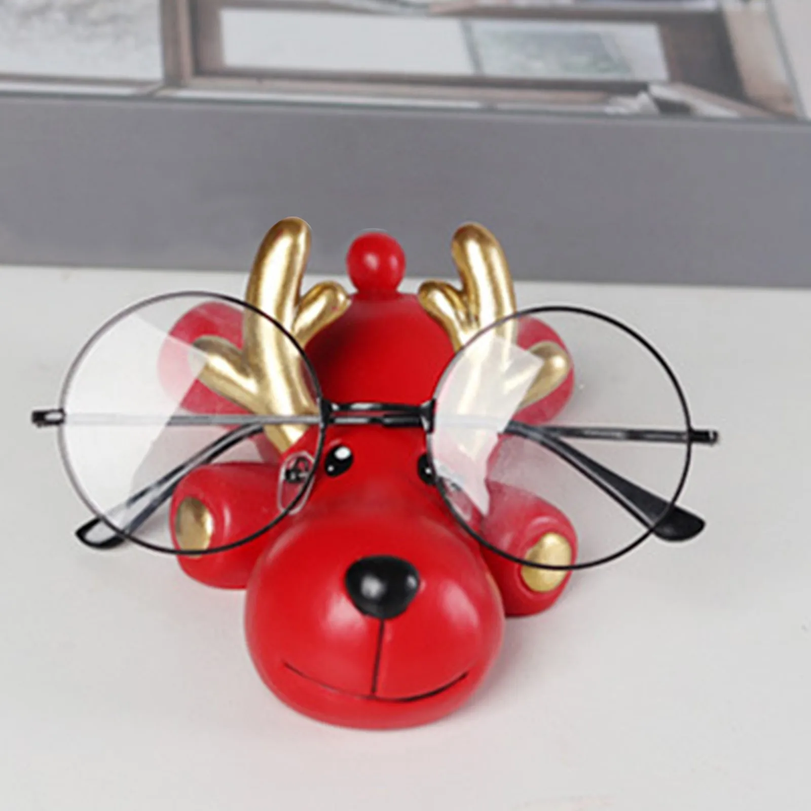 

Creative Lucky Deer Glasses Shelved Display Stand Office Desktop Gift Glasses Storage Rack Ornaments