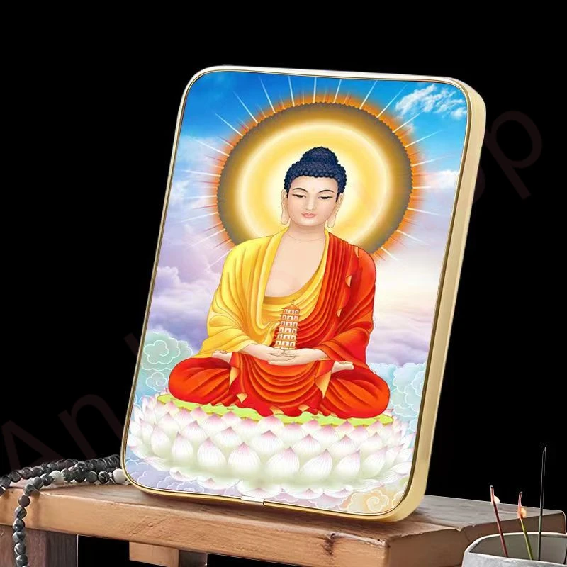 

Auspicious photo frame ornament, Nanwu Herbalist Liuli Guang buddha,Exquisite home feng shui ornaments
