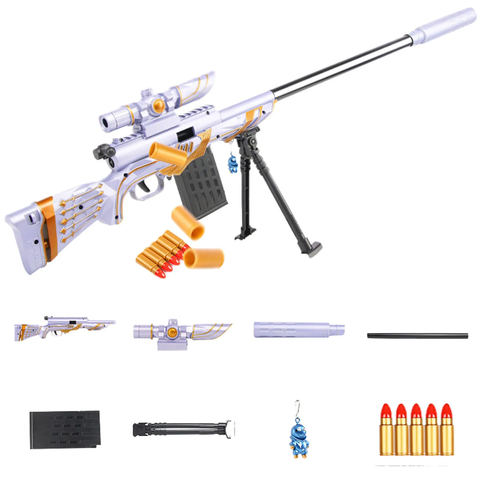 

AWM Simulation Sniper Rifle EVA Soft Bullet Manual Toy Gun Airsoft Pneumatic Shotgun Gun Weapon Armas Blaster For Adults Boys CS
