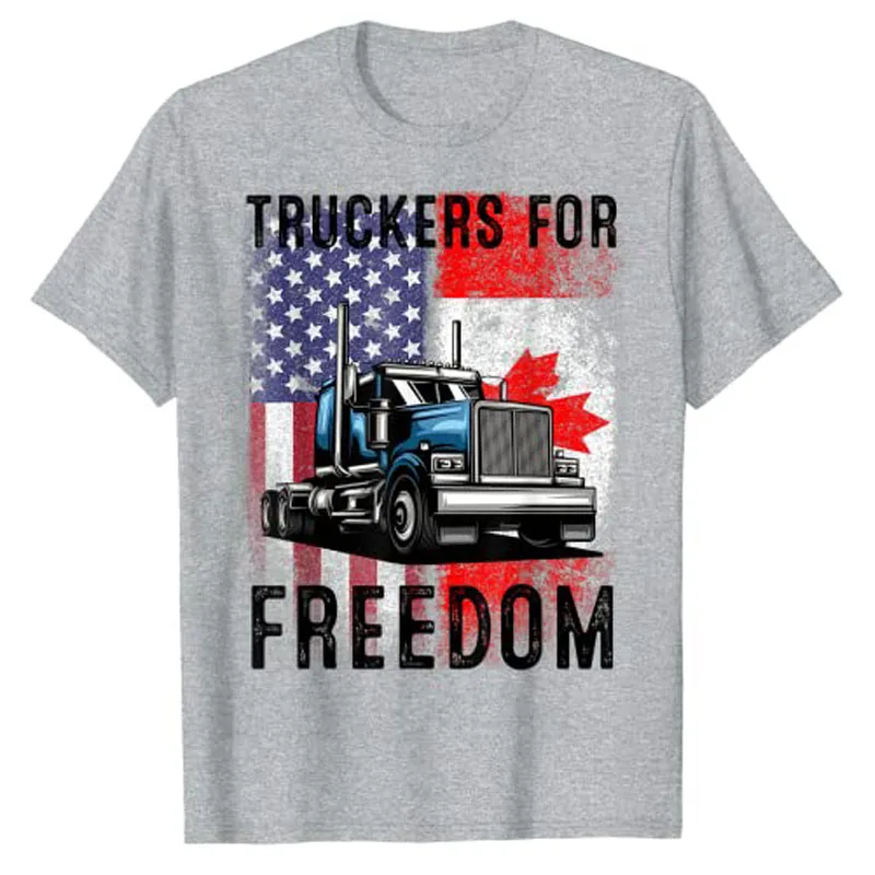 Футболка с американским флагом и надписью Freedom Convoy 2022 |