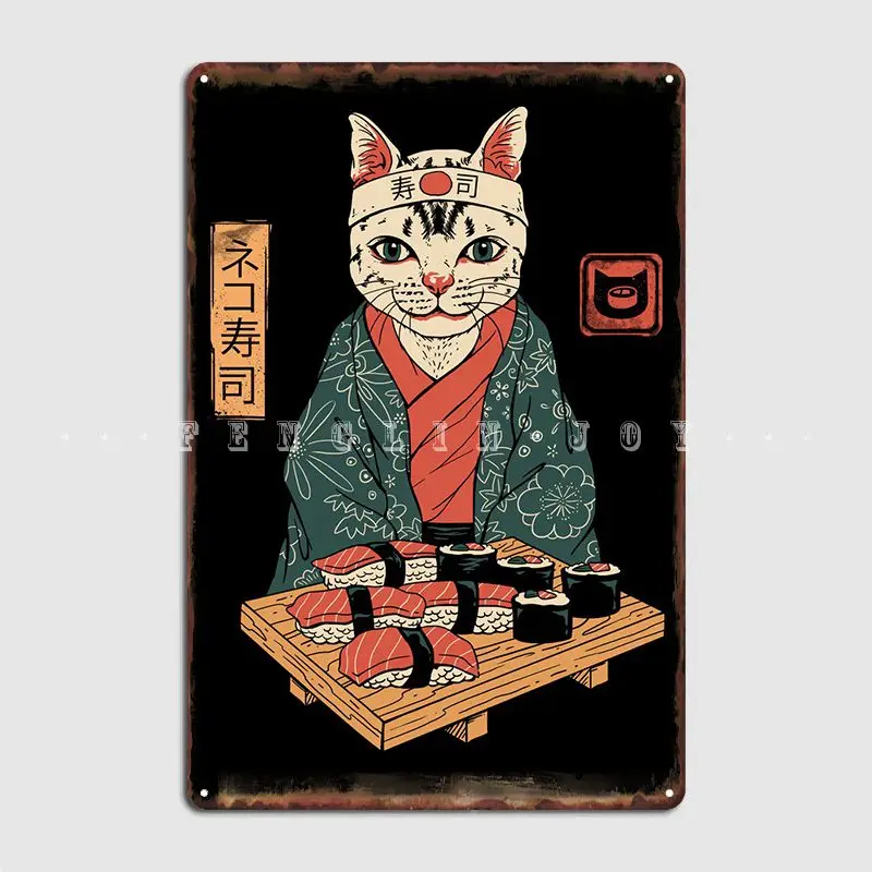 Металлический плакат Neko для суши-бара Клубная стена персонализированные