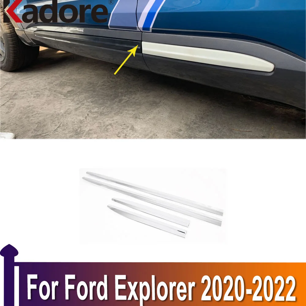 

Для Ford Explorer 2020 2021 2022 ABS хромированный корпус боковой двери молдинг линия крышка отделка украшение внешние аксессуары