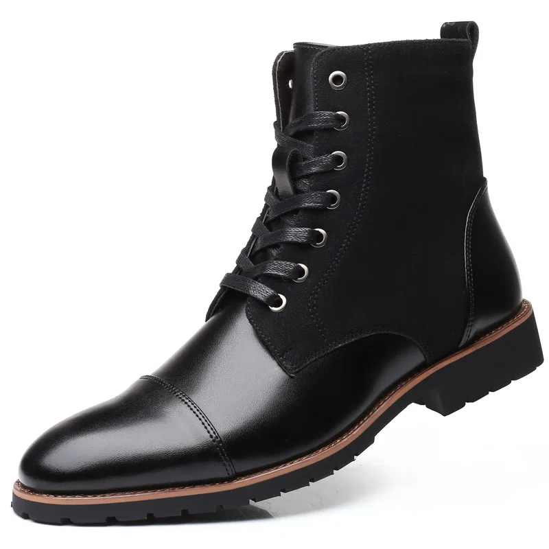 

Winter Men Snow Boots Warm Plush Plus Size 38-48 Men Boots Pointed Toe Winter Casual Leather Shoes Men Chelsea Boots LH100032